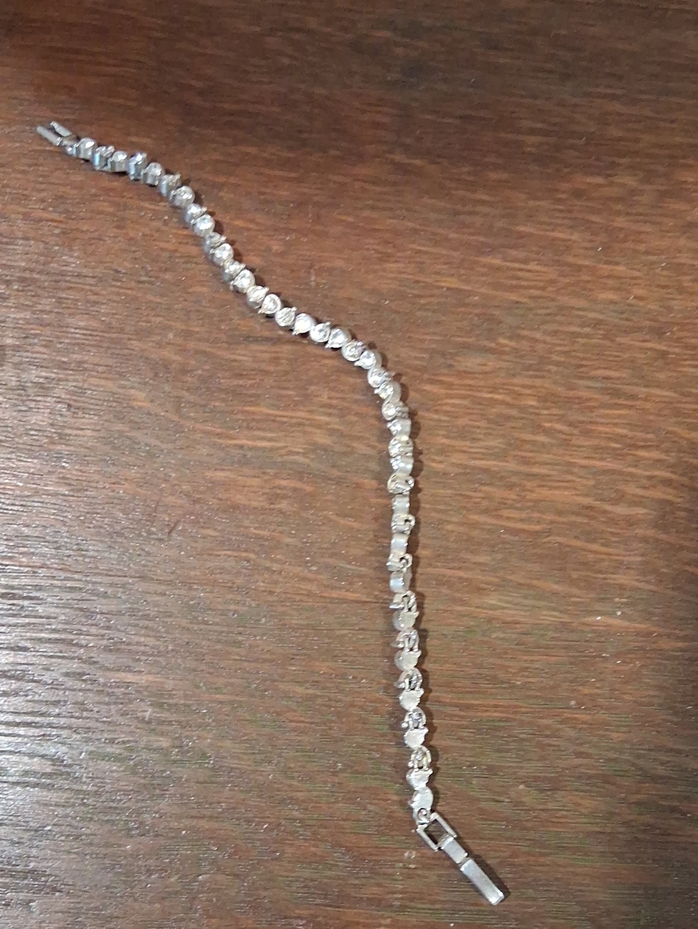 Silvertone Crystal Tennis Bracelet - Women's Elegant Bracelet